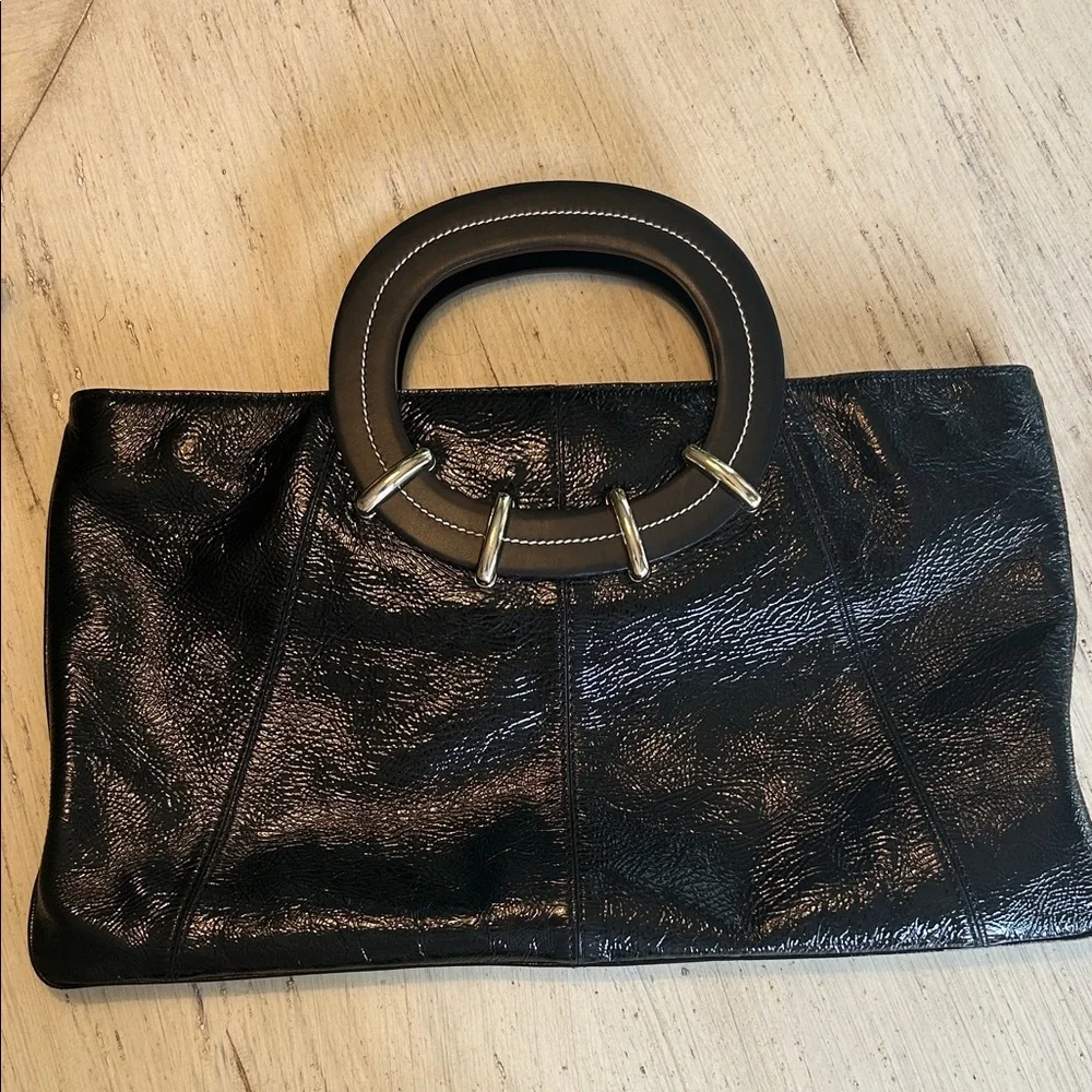 Kate Spade Black Leather Clutch with Gold Accents - Picture 4 of 4